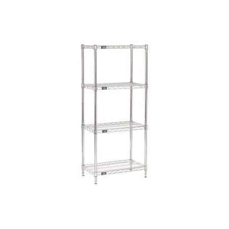 Global Equipment Nexel Chrome Wire Shelving Starter - 30"W x 14"D x 54"H 14305C